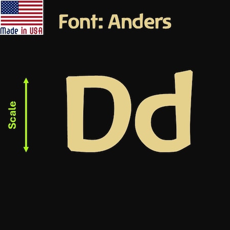 Aacc Self-Adhesive Vinyl Letter: d, Scale: 10 cm. Color: Gold Font: Anders by, 8PK AACC-Anders-ld-Gold-M10x8