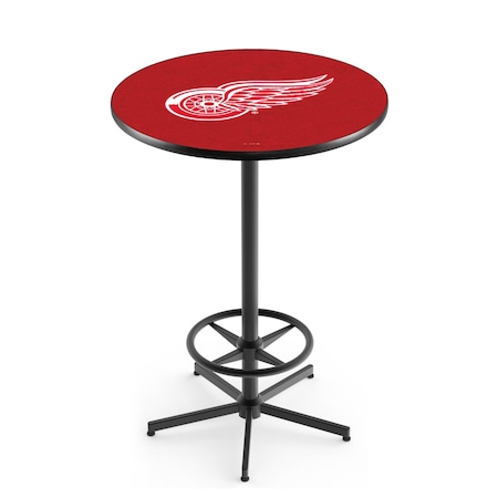 Holland Bar Stool Co 42" Black Detroit Red Wings Pub Table L216B4236DetRed