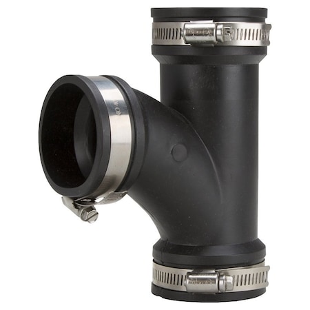 Prosource Flexible Pipe Tee, PVC, Black QT-200