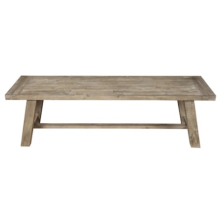 Homeroots 60" Natural Distressed Solid Wood Dining Bench 524061
