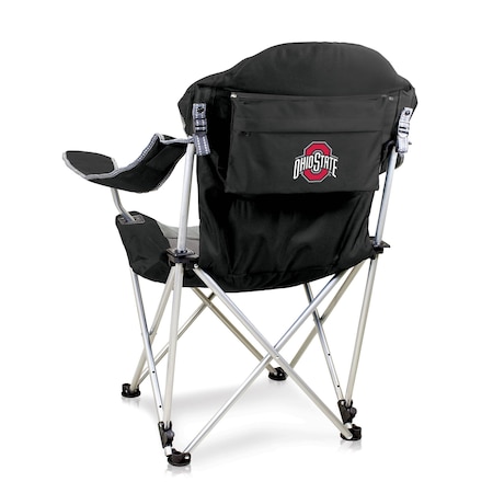 Picnic Time Family Of Brands NCAA Ohio State Buckeyes Reclining Camp Chair - Beach Chair for AdultsBlack with Gray Accents 803-00-175-444-0