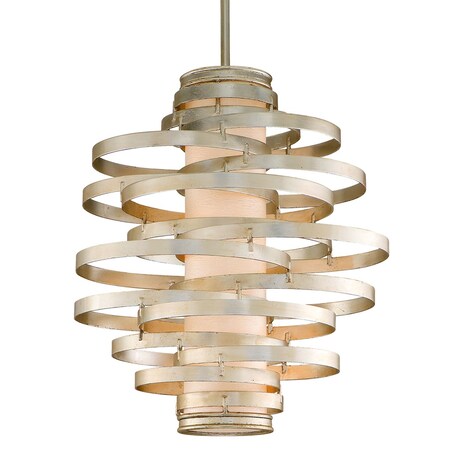 Corbett Lighting Vertigo 2 Light Chandelier 23 In. Modern Silver Leaf 128-43