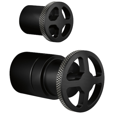 Brizo Litze Pressure Balance Valve With Diverter Trim Handle Kit, Wheel Matte Black/Luxe Steel HW75P32-BLSL