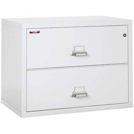 Fireking 2 Drawer, 1 Hr Fire & Impact Rated, 38" Wide Lateral Arctic White 2-3822-CAW