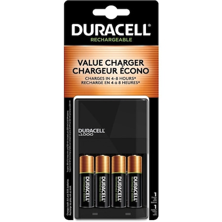 Duracell Charger, 6-8 Hrs. Charge, 1 Charger And 4 AA Nimh Batteries CEF14