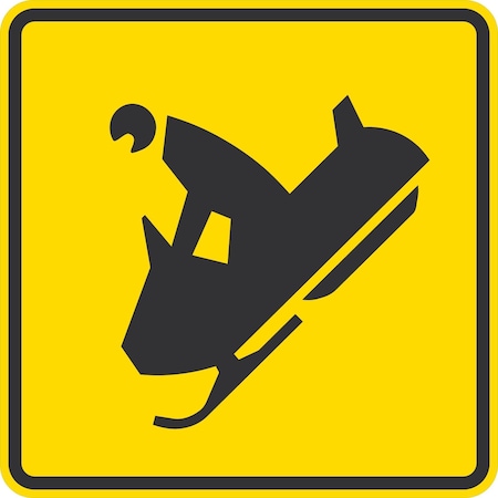 Lyle Snowmobile Crossing Symbol, 30x30, Diamond Grade, Yellow G-15115-DG_30x30