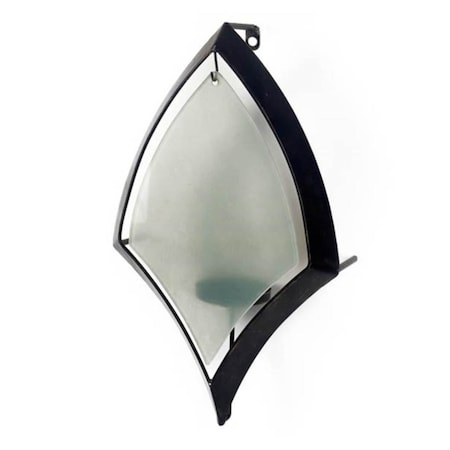 Homeroots 7" Black Abstract Metal And Glass Wall Sconce Candle Holder 608435