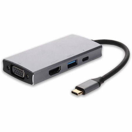 Add-On 21CM USB 3.1 TYPE C MALE TO USB 3.1 C/HDMI 4K/1X USB 3.0 A/VGA FEM USBC2C31H4U3VAL-AA