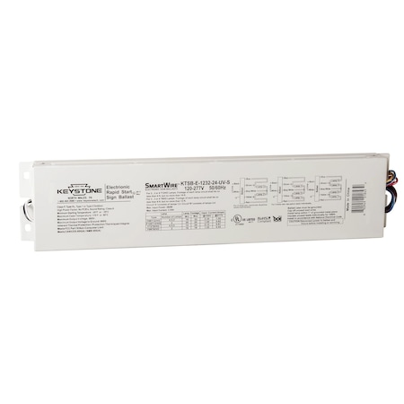 Keystone Electronic Sign Ballast, Series Wiring, 12-32 lamp load, 2-4 lamps, 120-277V Input KTSB-E-1232-24-UV-S-IP