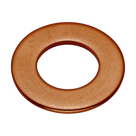 Zoro Select Flat Washer, For Screw Size 7/16 in , Copper Plain Finish, 5 PK WASB71NCU