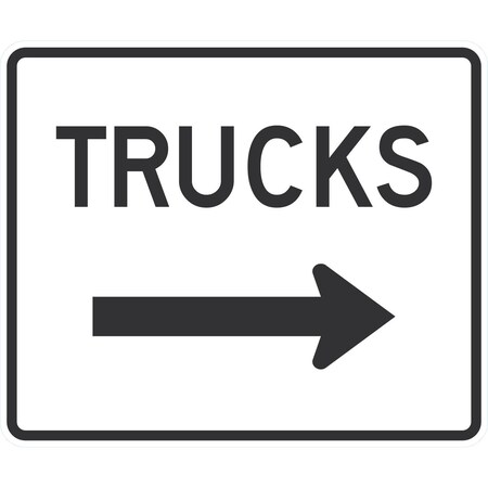 Lyle Trucks (w/Right Arrow), 36x30, High Intensity Prismatic, White G-15906-HI_36x30