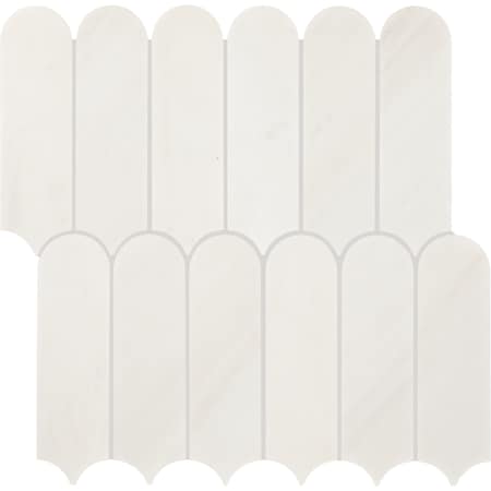 Daltile Eclessia Marble Natural Stone Elongated Fan Mosaic Polished, 9.60 SQFT Per Carton, 10PK M346ELFANMSPL