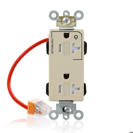 Leviton Straight Blade Receptacle, 5-20R, 20 A, 125V AC, Flush Mount, Self-Grounded MT163-1CI