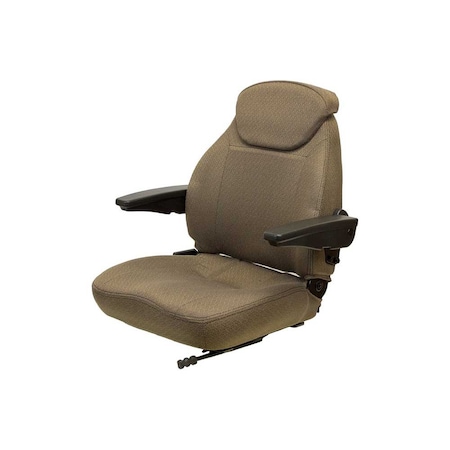 Uni Pro 440 Seat Top Assembly With Armrests, Brown Fabric 8283