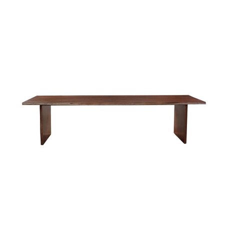 Homeroots 108" Brown Solid Wood Double Pedestal Base Dining Table 635863