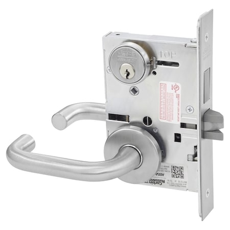 Corbin Russwin Dormitory or Entrance Mortise Lock, LW Lever, A Rose, Satin Chrome ML2065 LWA 626