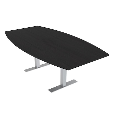 Skutchi Designs 7ft Conference Table With Power Unit | 6 Person Modular Boat Meeting Table | Harmony Series HAR-BOT-48X84-T-U999ST19-NA