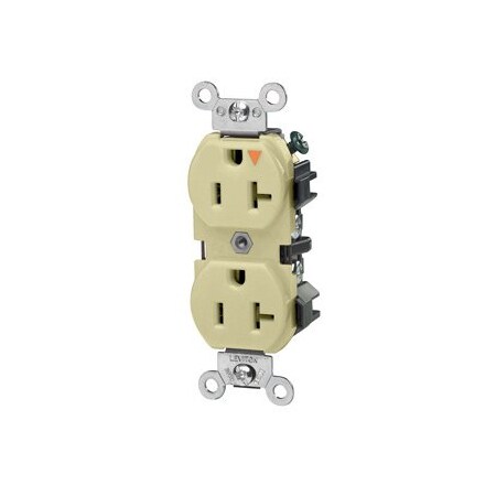 Leviton Industrial Series Heavy Duty Grade Duplex Receptacle, 20 Amp, 125 Volt 5362-IGI