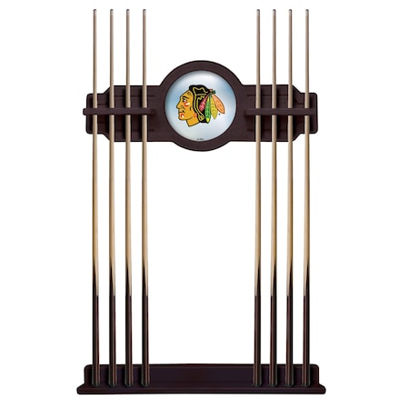 Holland Bar Stool Co Chicago Blackhawks Cue Rack in English Tudor Finish CueETudChiHwk