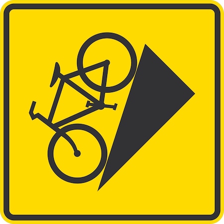 Lyle W7-5, Bicycle Hill Plaque, 24x24, Engineer Grade, Yellow G-12784-EG_24x24