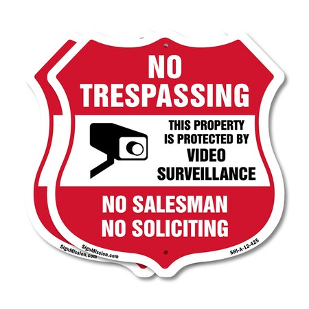 Signmission No Trespassing Sign This Property Is Pro, 12 inch X 12 inch, Plastic Sign, 2PK SHI-P-2PACK-12-425