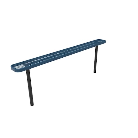 Mytcoat 8ft Outdoor Bench without Back, Inground, Light Blue, Expanded Metal, Textured Coating 804315