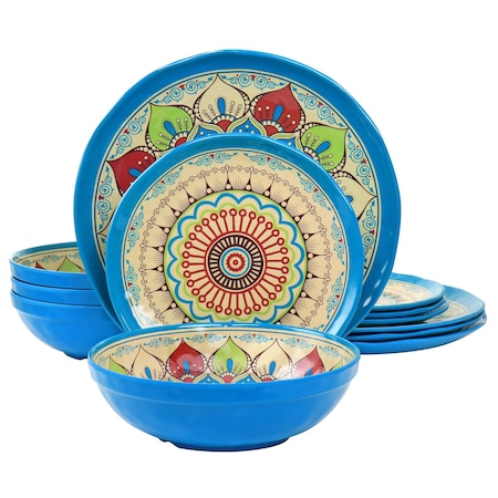 Elama Camilla 12 Piece Melamine Dinnerware Set EL-CAMILLA