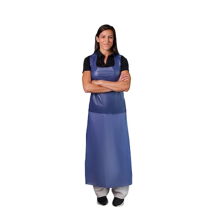 Vguard 6mil Vinyl Apron, Die Cut, Blue, 6/12, 35x45in, 72PK B87O26