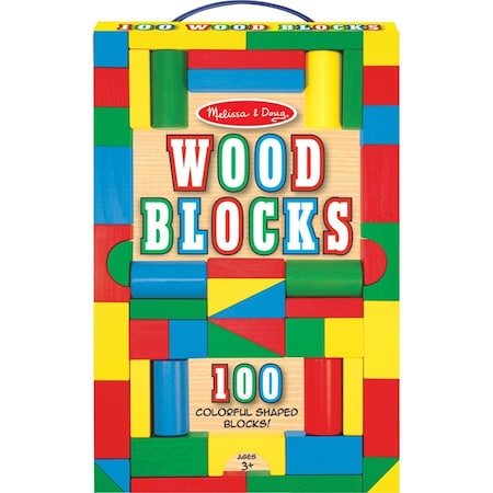 Melissa & Doug Painted Wood Blocks Set, 100 Pieces 481