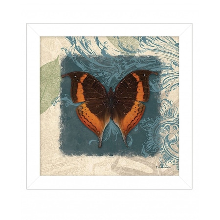 Homeroots Swirl Butterfly II White Framed Print Wall Art 407345