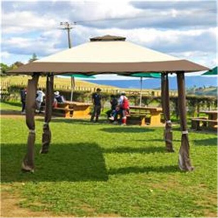 Costway 13 x 13 ft. Folding Outdoor Awning Canopy Tent, Coffee OP3280CF
