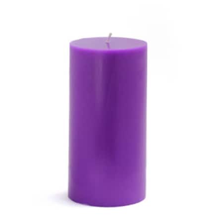 Vaser Designs 3 x 6 in. Pillar Candle, Purple VA2593463