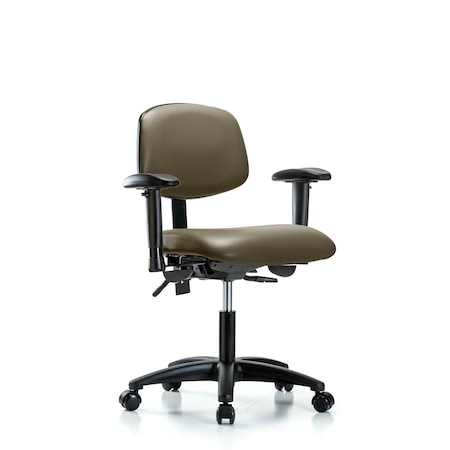 Blue Ridge Ergonomics Vinyl Chair, Vinyl, Adjustable Arms BR-VDHCH-RG-T0-A1-RC-8809