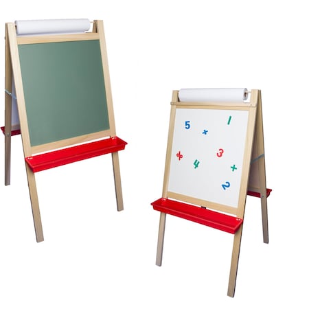 Crestline Products Deluxe Magnetic Paper Roll Easel - Green Chalk/White Markerboard 17343