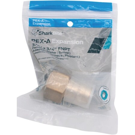 Sharkbite PEX-A Brass 3/4'' x 3/4'' FNPT Swivel Adapter UAB530LFA