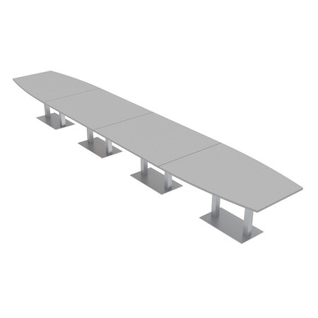 Skutchi Designs Boat Conference Table With Power Unit, 48 in W, 240 in L, Grey HAR-BOT-48x240-DOU-U779-NA