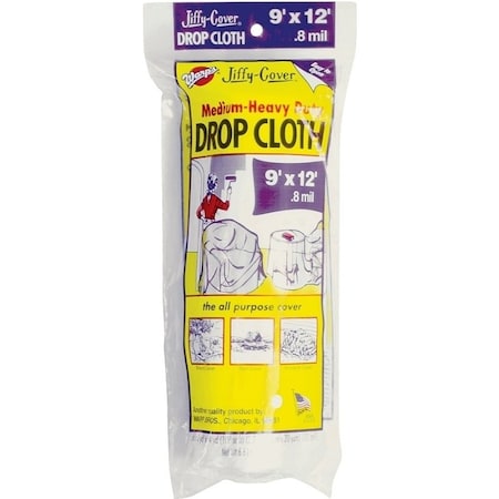Warps 8JC-912 Drop Cloth, 12 ft L, 9 ft W, Plastic 8JC912