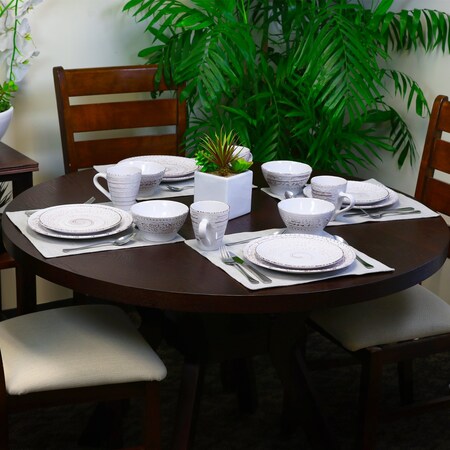 Elama Malibu Sands 16-Piece Dinnerware Set in Shell ELM-MALIBU-SANDS