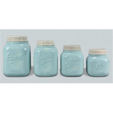 Desorden Ceramic Mason Cannister Set - Blue DE3360587