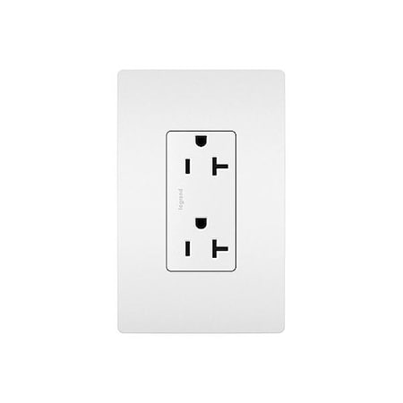 Pass & Seymour Duplex Straight Blade Receptacle, 5-20R, 20 A, 125V AC, 2 Pole, 3 Wire, Grounded 26352WB100M
