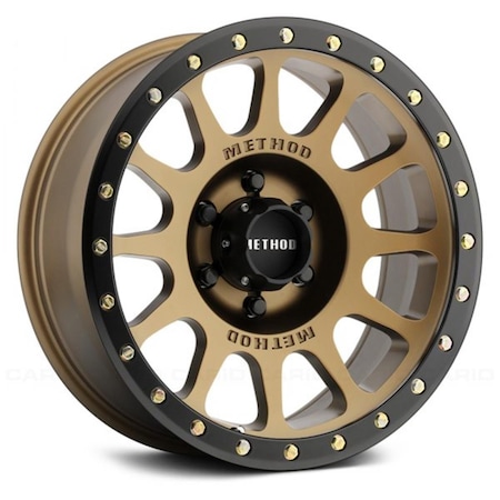 Method Race Wheels 18 x 9 in. 6 x 139.7 305 NV Bronze with Matte Black Lip Wheel MRWMR30589060900