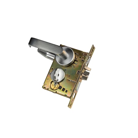 Trans Atlantic Co. DXML Series Left-Hand Heavy-Duty Commercial Mortise Lock with Sectional Leverset Grade 1 Entry in BC DL-DXML53SSLH-US26D