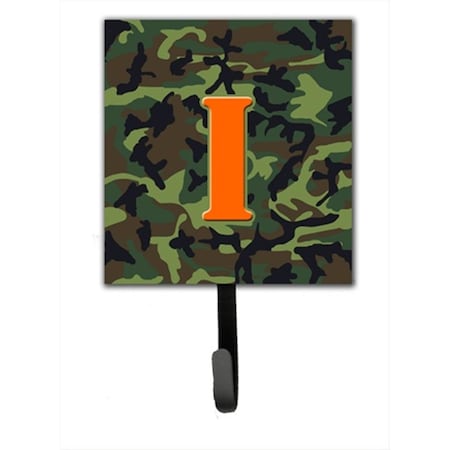 Carolines Treasures Letter I Initial Monogram - Camo Green Leash Holder Or Key Hook CJ1030-ISH4