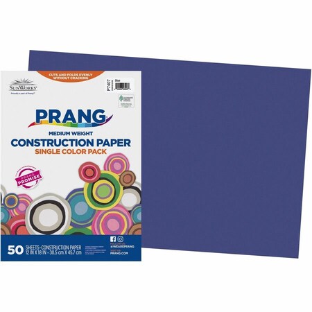 Sunworks Construction Paper, Blue, 50PK PAC7407