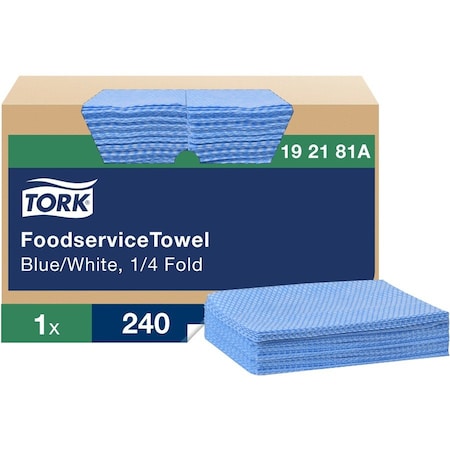 Tork Foodservice Cloth, 13 x 21, Blue, 240PK 192181A