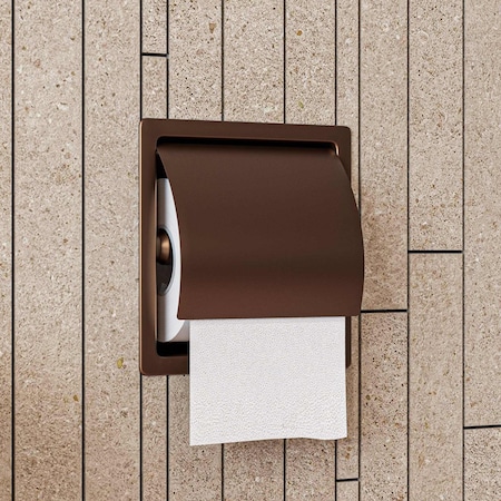 Alfi Brand PVD Brushed Copper Stainless Steel Recessed Toilet Paper Holder W/ Cover ABTPP77-BC