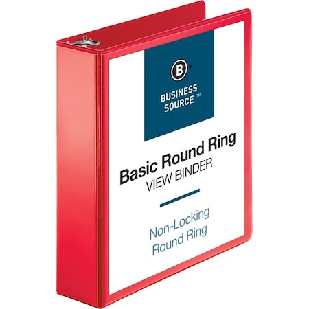 Business Source Round Ring Binder, Red BSN09968