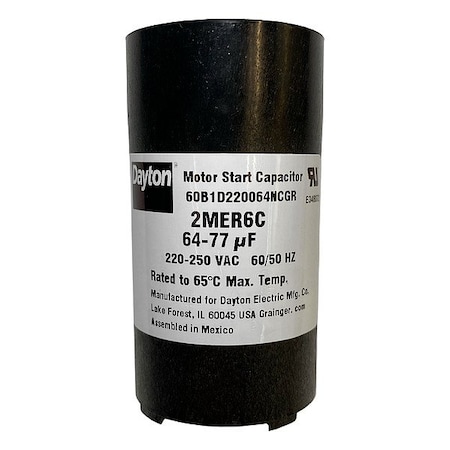 Dayton Motor Start Capacitor, Round 2MER6