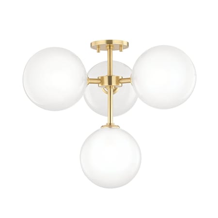 Mitzi Ashleigh 4 Light Semi Flush 20.25 In. Aged Brass H122604-AGB