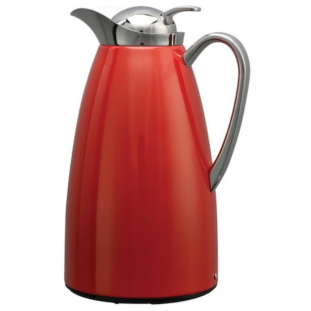 Service Ideas Classy Carafe, Vacuum Insulated Carafe, Stainless Vacuum, 1 Liter, Red CJZS1RED